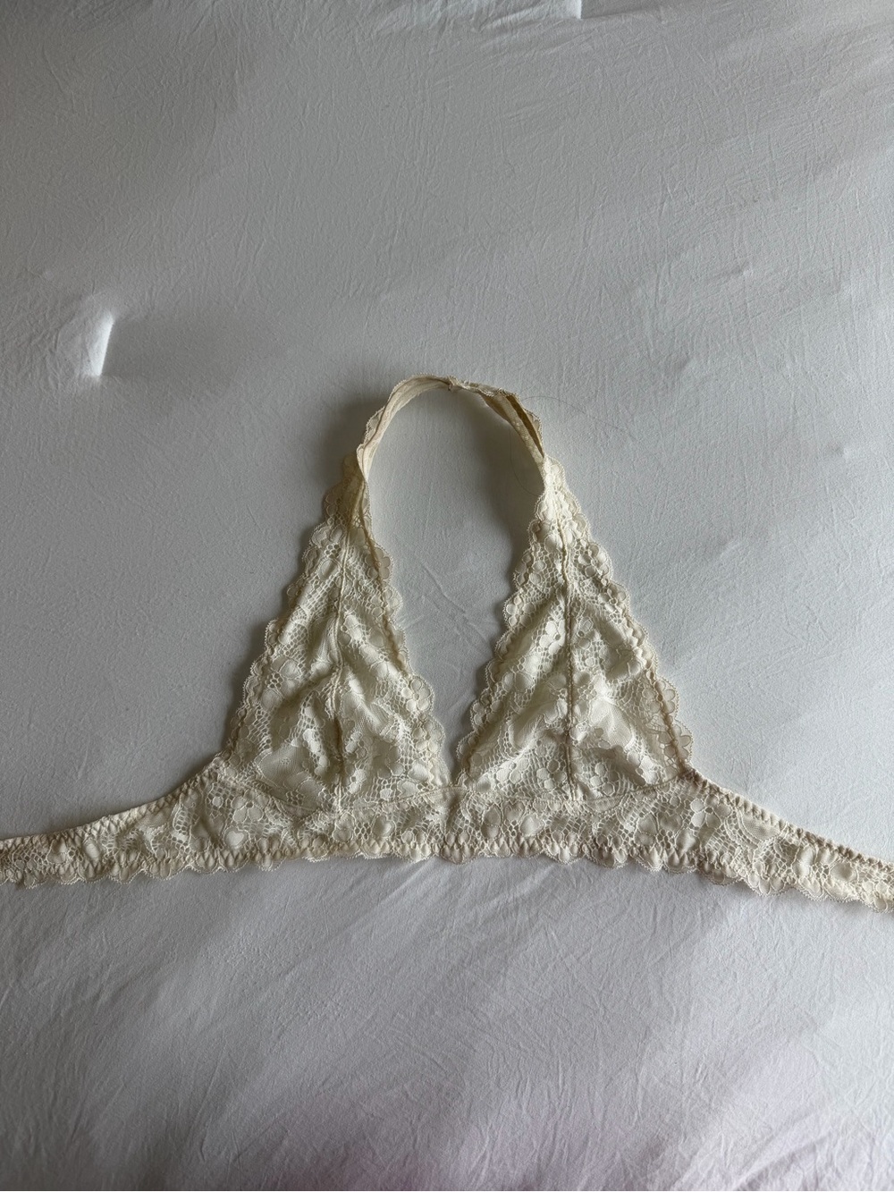 Free People Ivory Lace Halter Bralette